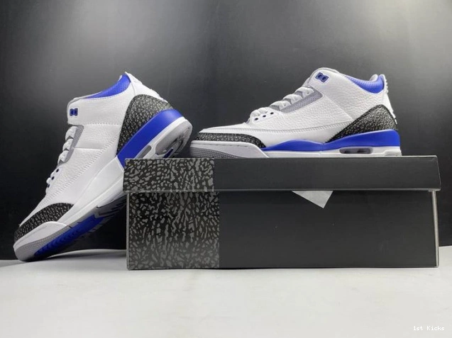 1st Kicks Shoes CT8532-145 Blue Racer 3 Jordan Air 0712